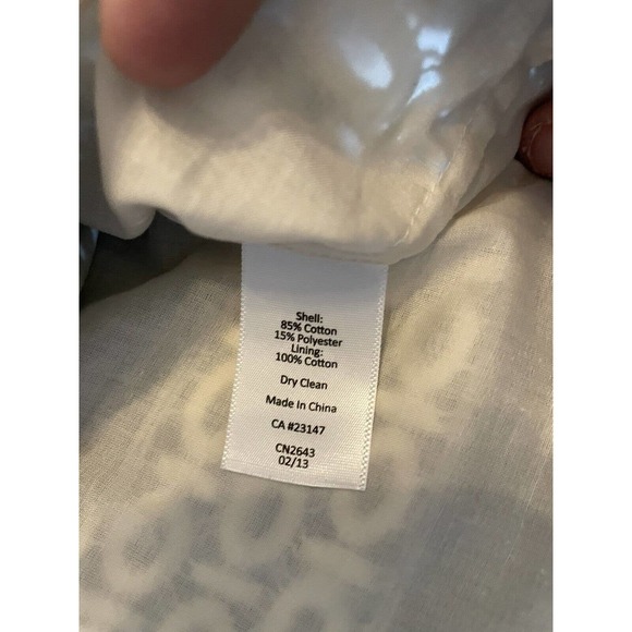 TALBOTS Women Size S Stripe Eyelet Lace Overlay Pullover Top Neutral Ivory/Black - Picture 3 of 6